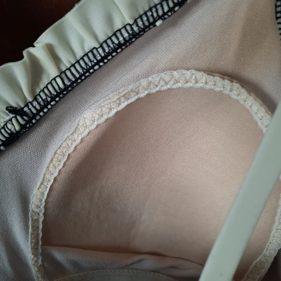 Bettie Page Retro Polka Dot Ruffle Trim One Piece Swim Dress Navy Blue Size 16W - Picture 12 of 16